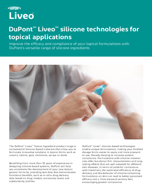DuPont™ Liveo™ silicone technologies for topical applications