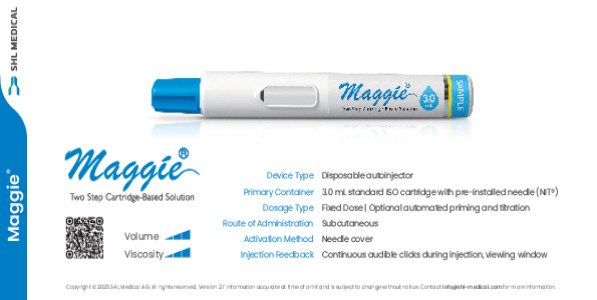 Maggie cartridge-based autoinjector datasheet