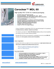 PETG CAROCLEAR MDL 60 Blister films