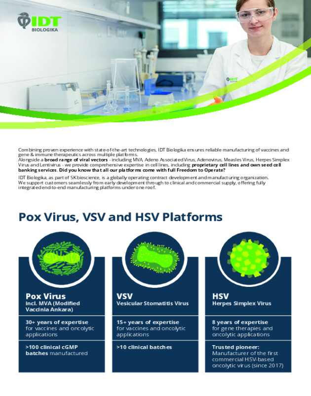 Pox-HSV-VSV Manufacturing at IDT Biologika
