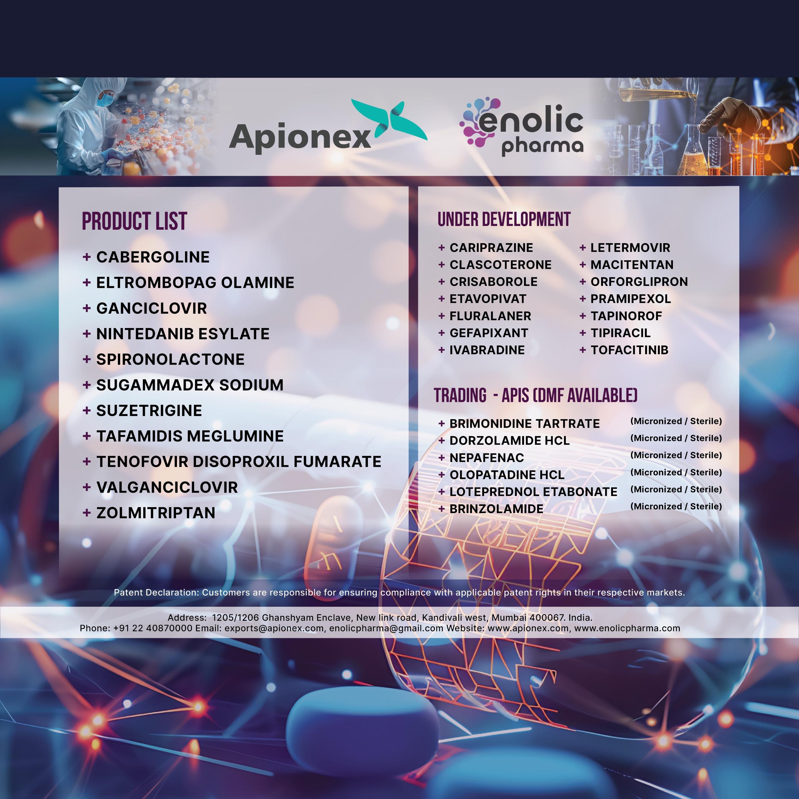 Enolic Products List
