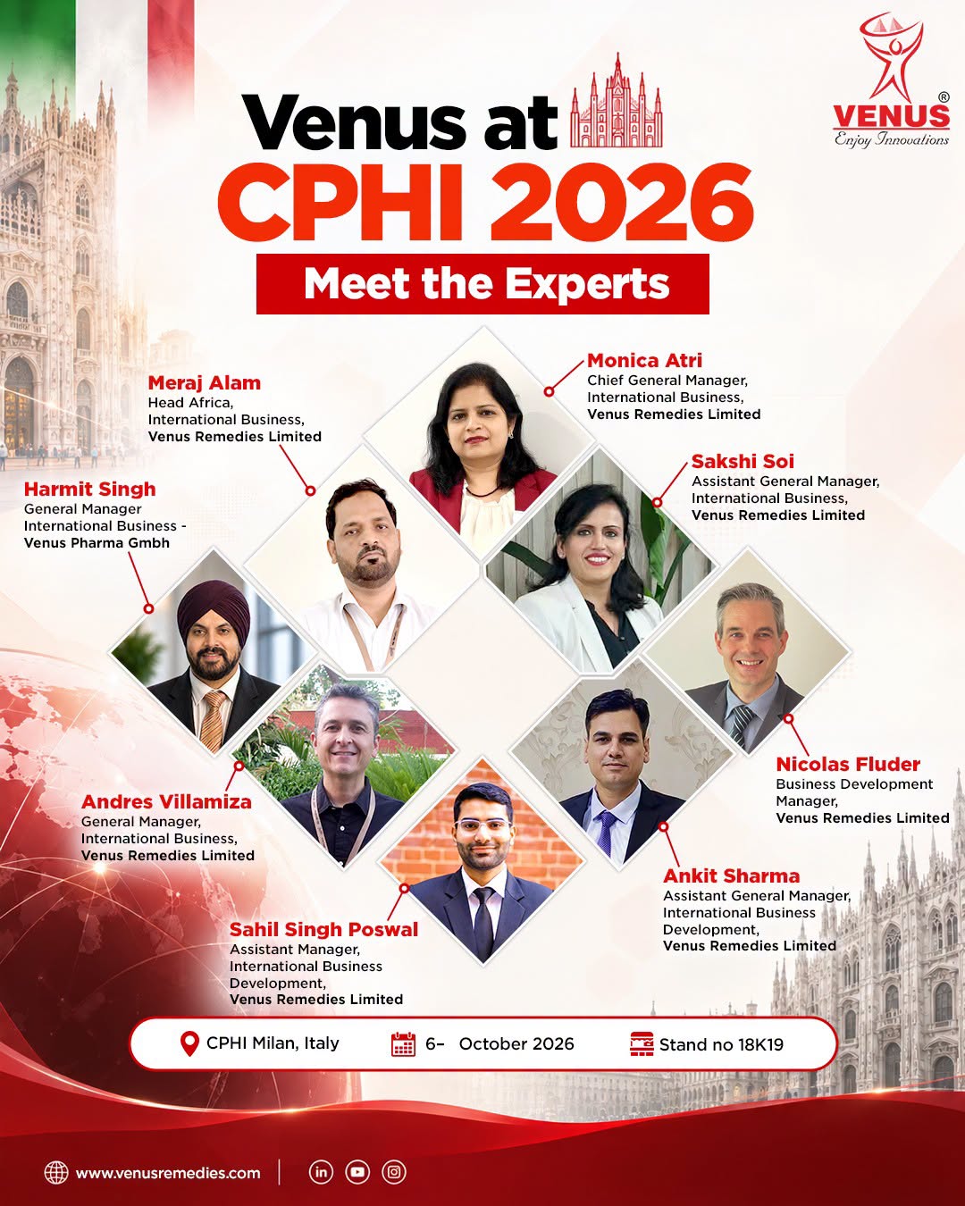 Meet the experts behind our global vision at CPHI Milan 2026!