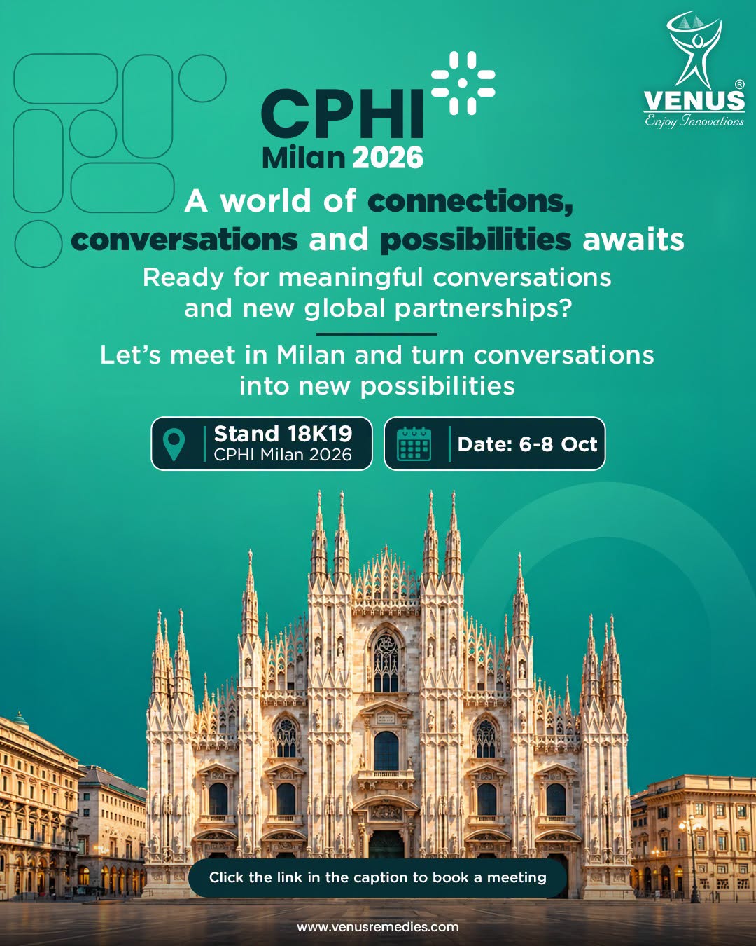 Milan is calling! We’re looking forward to joining the global pharma community at CPHI Milan 2026,