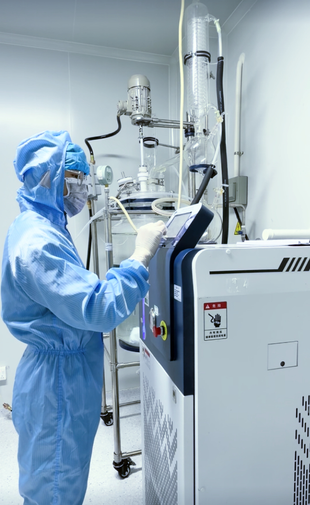 Pilot-Scale Jacketed Glass Reaction & Cleanroom Synthesis
