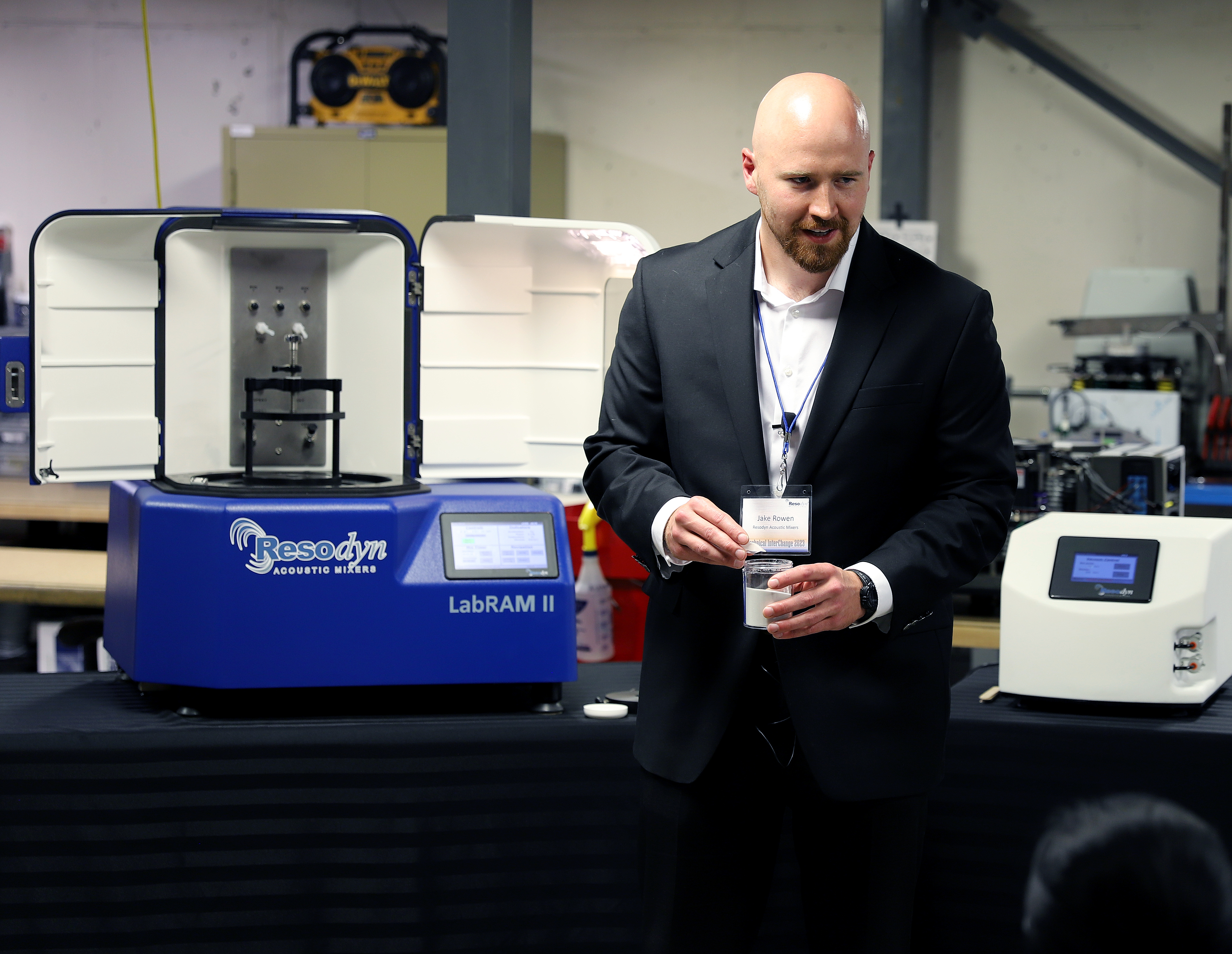 Sales Engineer Jake Rowen demonstrates a LabRAM II.
