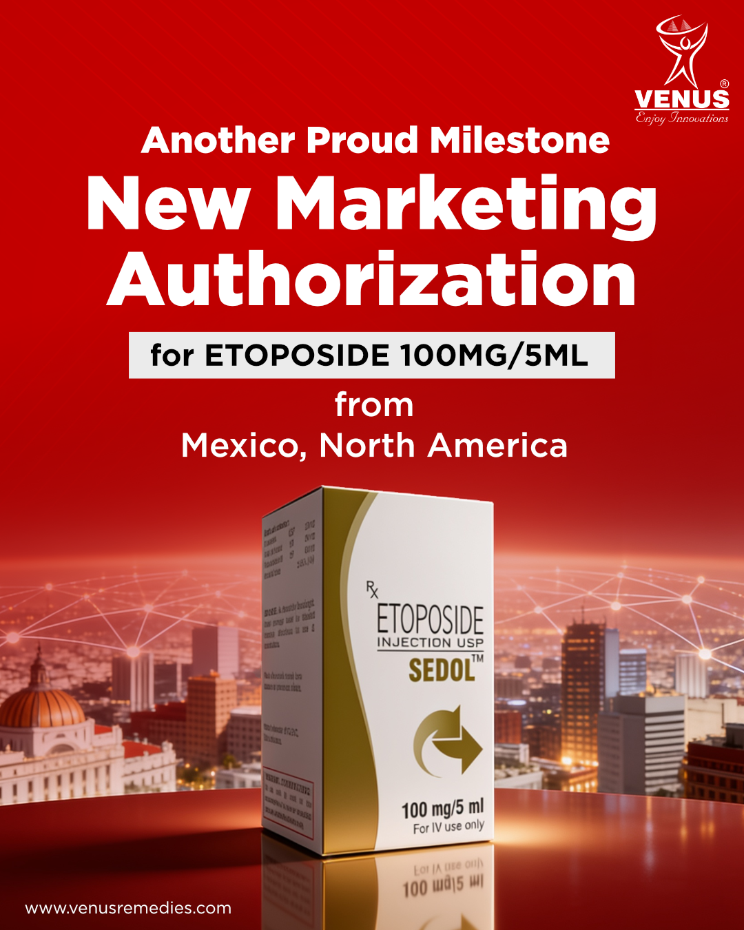 We’ve received marketing authorization for ETOPOSIDE 100MG/5ML in Mexico, marking another important step in our journey to make quality oncology treatments more accessible across global markets.