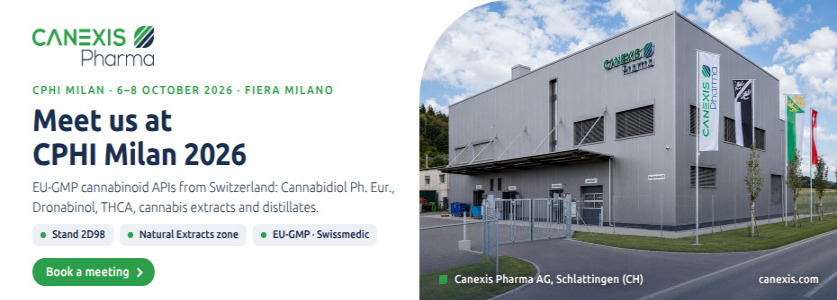 Canexis Pharma at CPHI Milan 2026: Swiss EU-GMP cannabinoid APIs