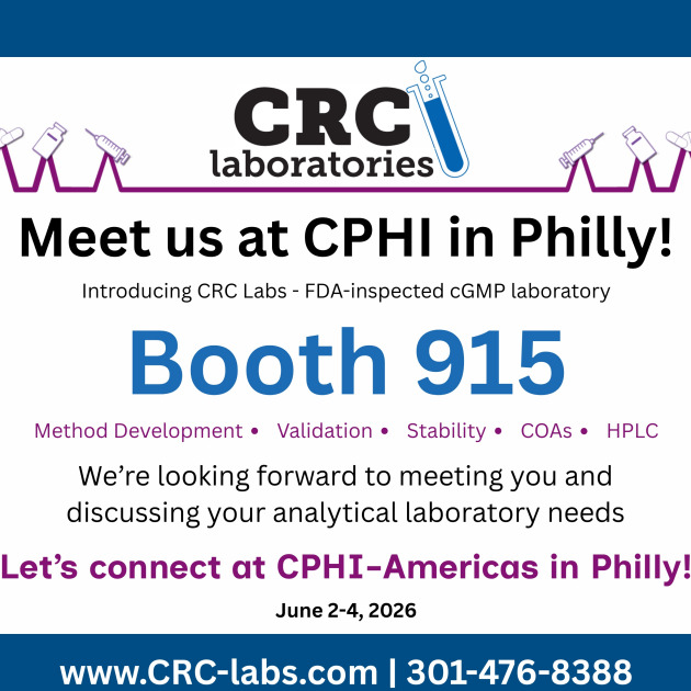 CRC Labs at CPHI Americas (Booth 915)