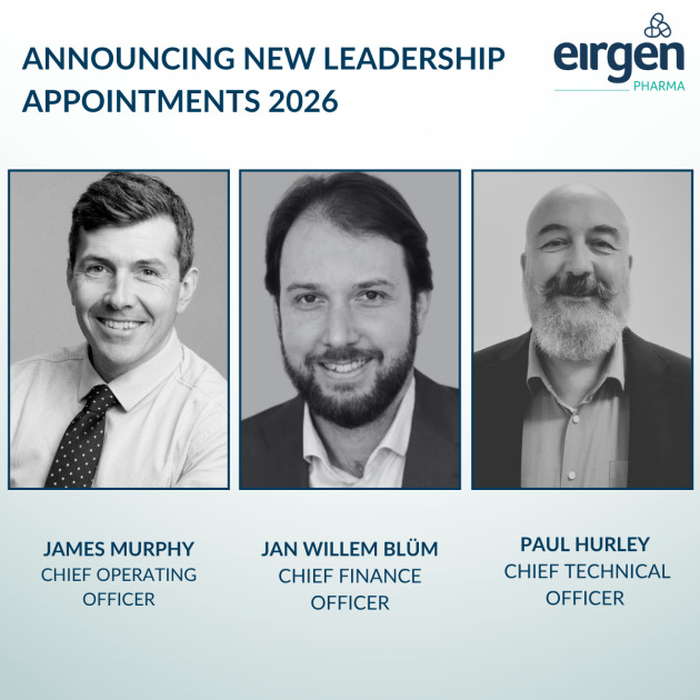 Eirgen Pharma Announces Strategic Executive Appointments to Support Ongoing Growth