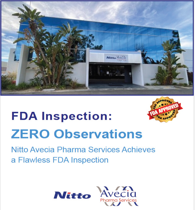 Nitto Avecia Pharma Services Achieves a Flawless FDA Inspection