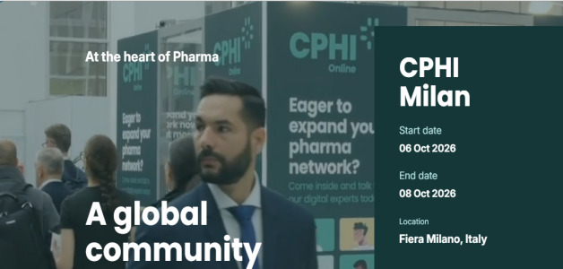 We will be attending the CPHI Milan exhibition from October 6 to 8, 2026.