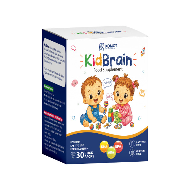 We would like to introduce one of our latest pediatric innovations – KidBrain, a food supplement specially developed for children aged 1 year and above.