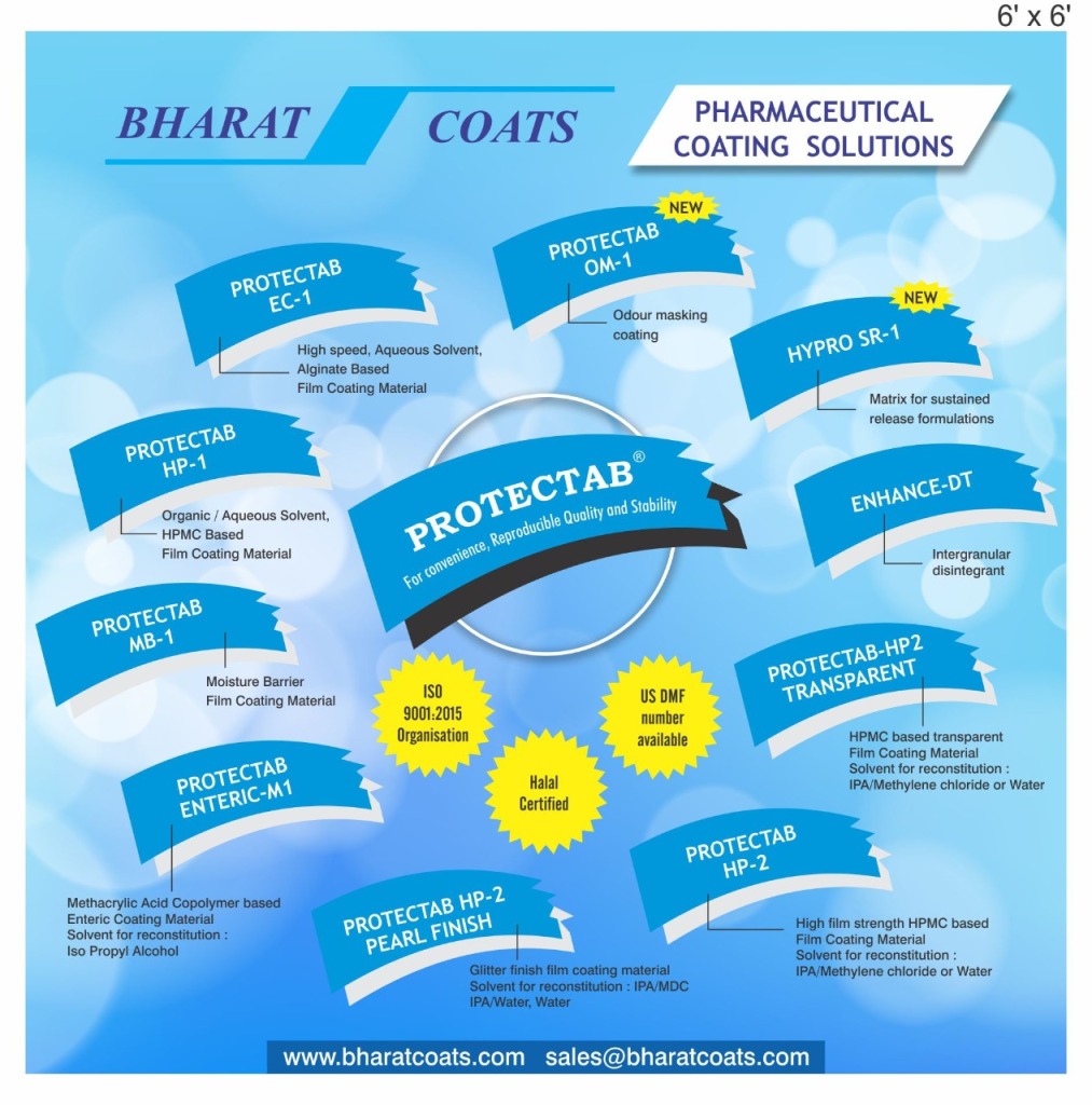 (1) PROTECTAB HP-1 , (2)PROTECTAB MB-1, (3) PROTECTAB ENTERIC M-1, (4)PROTECTAB HP-2, (5) PROTECTAB HP-2 TRANSPARENT, (6) PROTECTAB HP-2 PEARL FINISH, (7)PROTECTAB EC-1, (8)PROTECTAB OM-1, (9) HYPRO SR-1 (10) ENHANCE DT