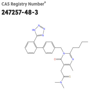 2-Butyl-5-dimethylaminothiocarbonylmethyl-6-methyl-3-[[2'-(1H- tetrazol-5-yl)biphenyl-4-yl]methyl]pyrimidin-4(3H)-one
