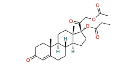 21-(acetyloxy)-17-(1-oxopropoxy)-pregn-4-ene-3,20-dione