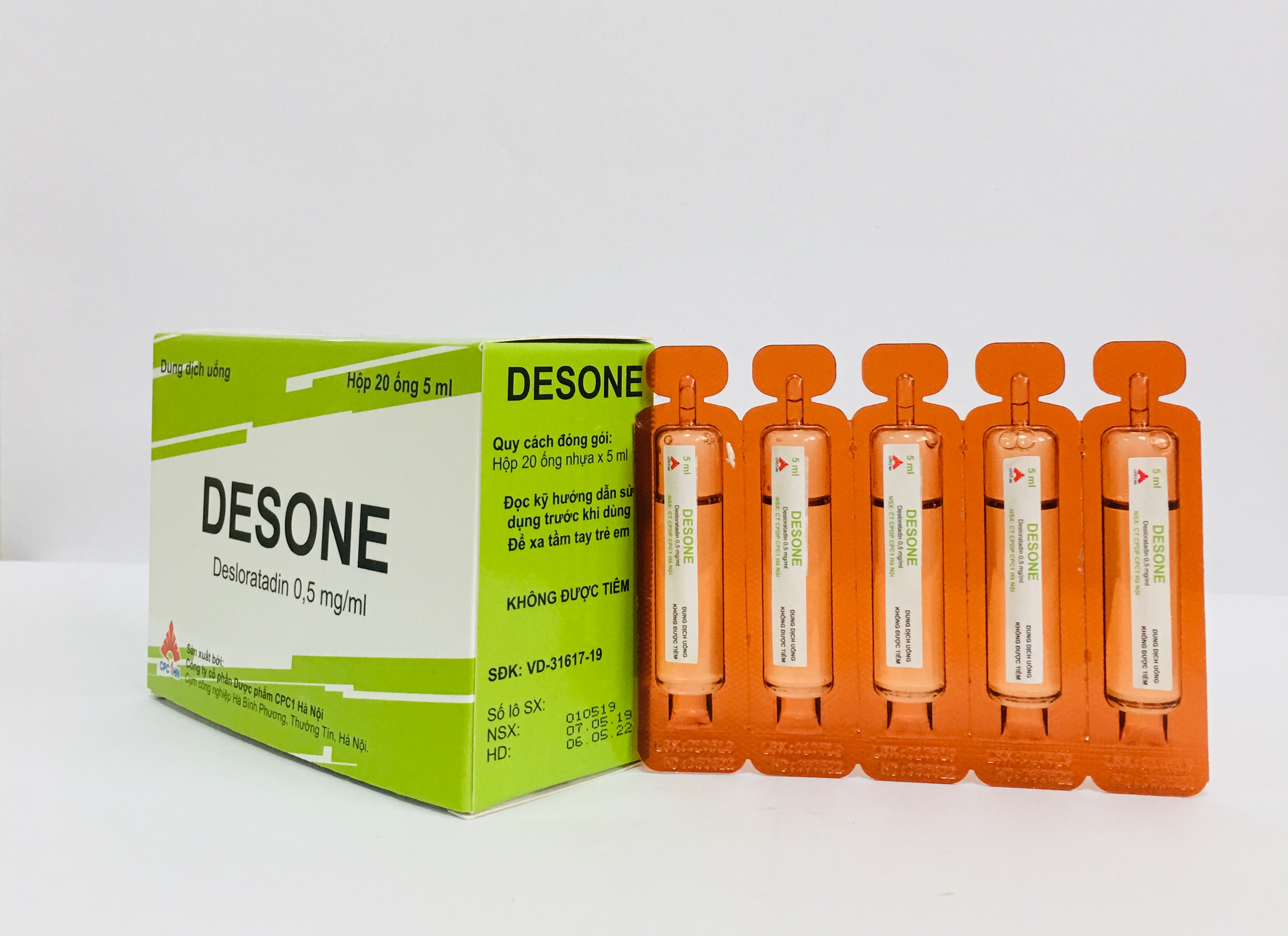 36. Desone 5ml (Desloratadine 0.5 mg/ml - Oral solution)