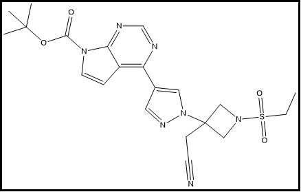 4-[1-[3-(cyanomethyl)-1-(ethylsulfonyl)-3-azetidinyl]-1H-pyrazol-4-yl]-7H-Pyrrolo[2,3-d]pyrimidine-7-carboxylic acid 1,1-dimethylethyl ester
