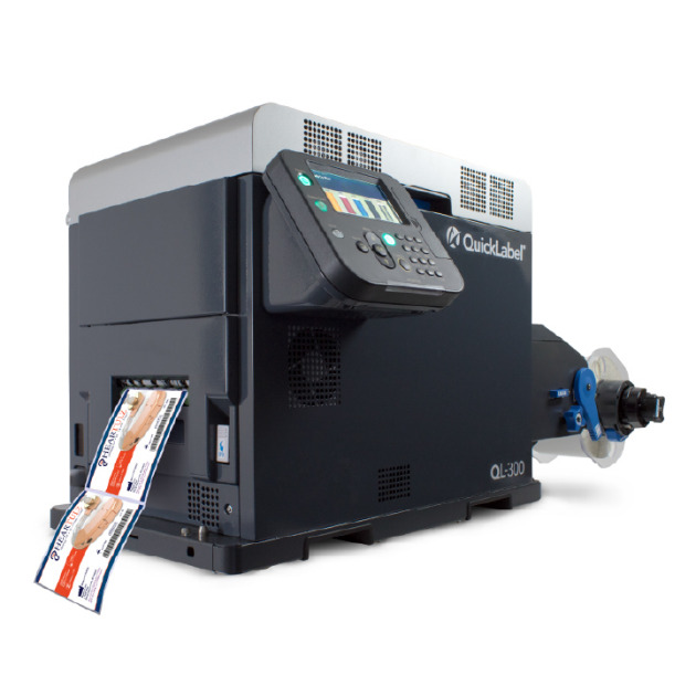 5-color desktop label printer (CMYK + White toner) for premium pharma labels | QuickLabel QL-300