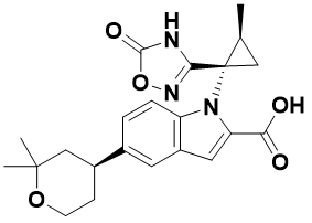 5-[(S)-2,2-Dimethyltetrahydro-2H-pyran-4-yl]-1-[(1S,2S)-2-methyl-1-(5-oxo-4,5-dihydro-1,2,4-oxadiazol-3-yl)cyclopropyl]-1H-indole-2-carboxylic Acid 2212021-83-3