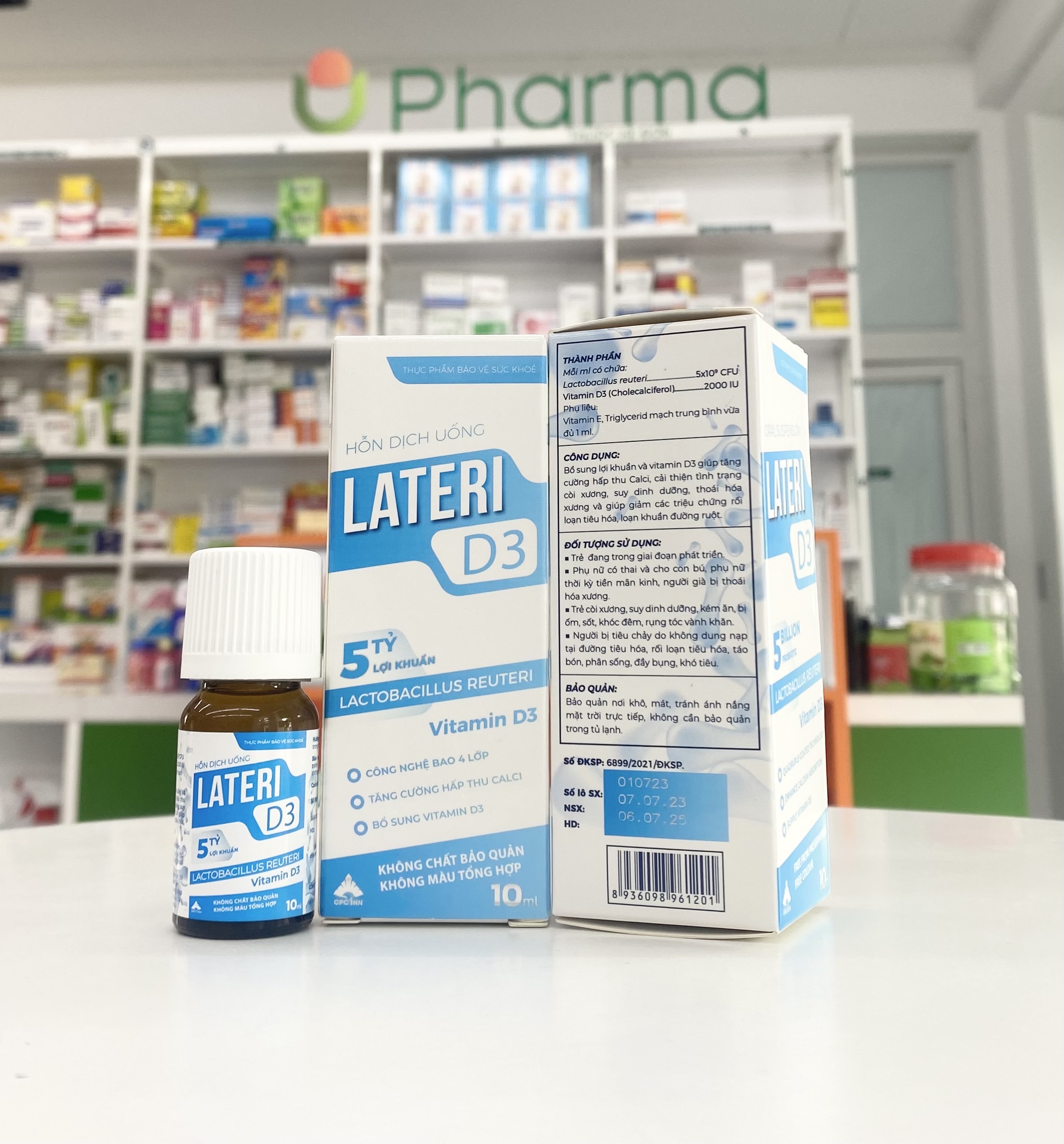 55. Lateri D3 (Lactobacillus reuteri 5x10^9 cfu/ml, Vitamin D3 2000IU/ml) 1