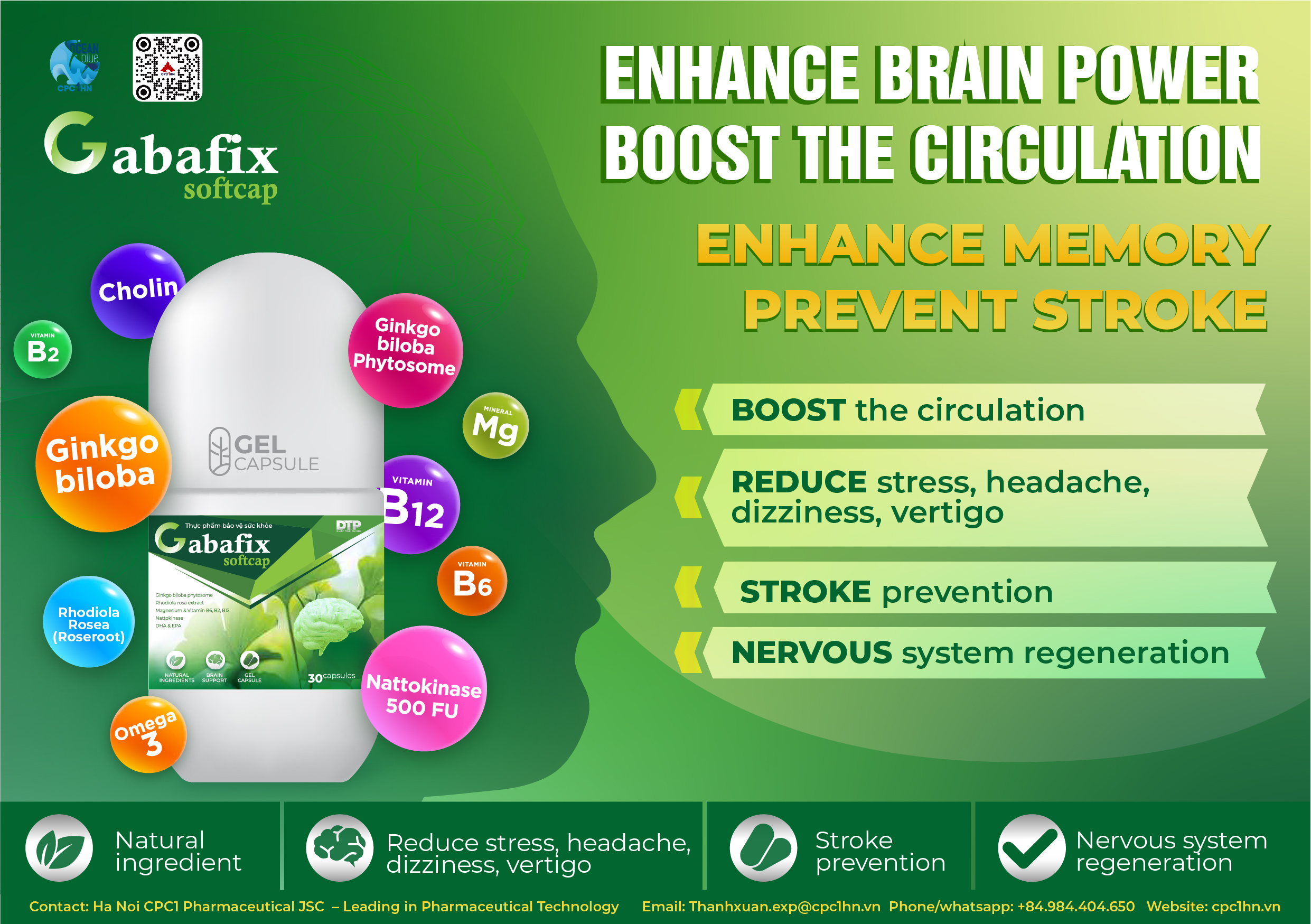 64. Gabafix Softcap (Ginkgo Biloba phytosome, ginkgo biloba extract, Nattokinase,... - Soft capsule) 2