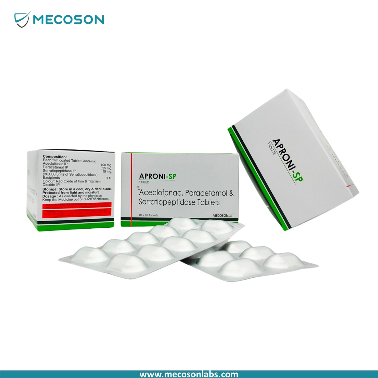 ACECLOFENAC, PARACETAMOL & SERRATIOPEPTIDAS TABLETS 1