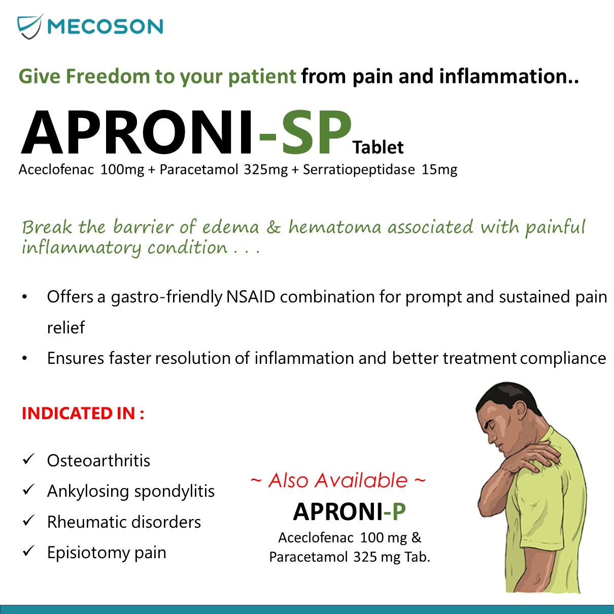 ACECLOFENAC, PARACETAMOL & SERRATIOPEPTIDAS TABLETS 3