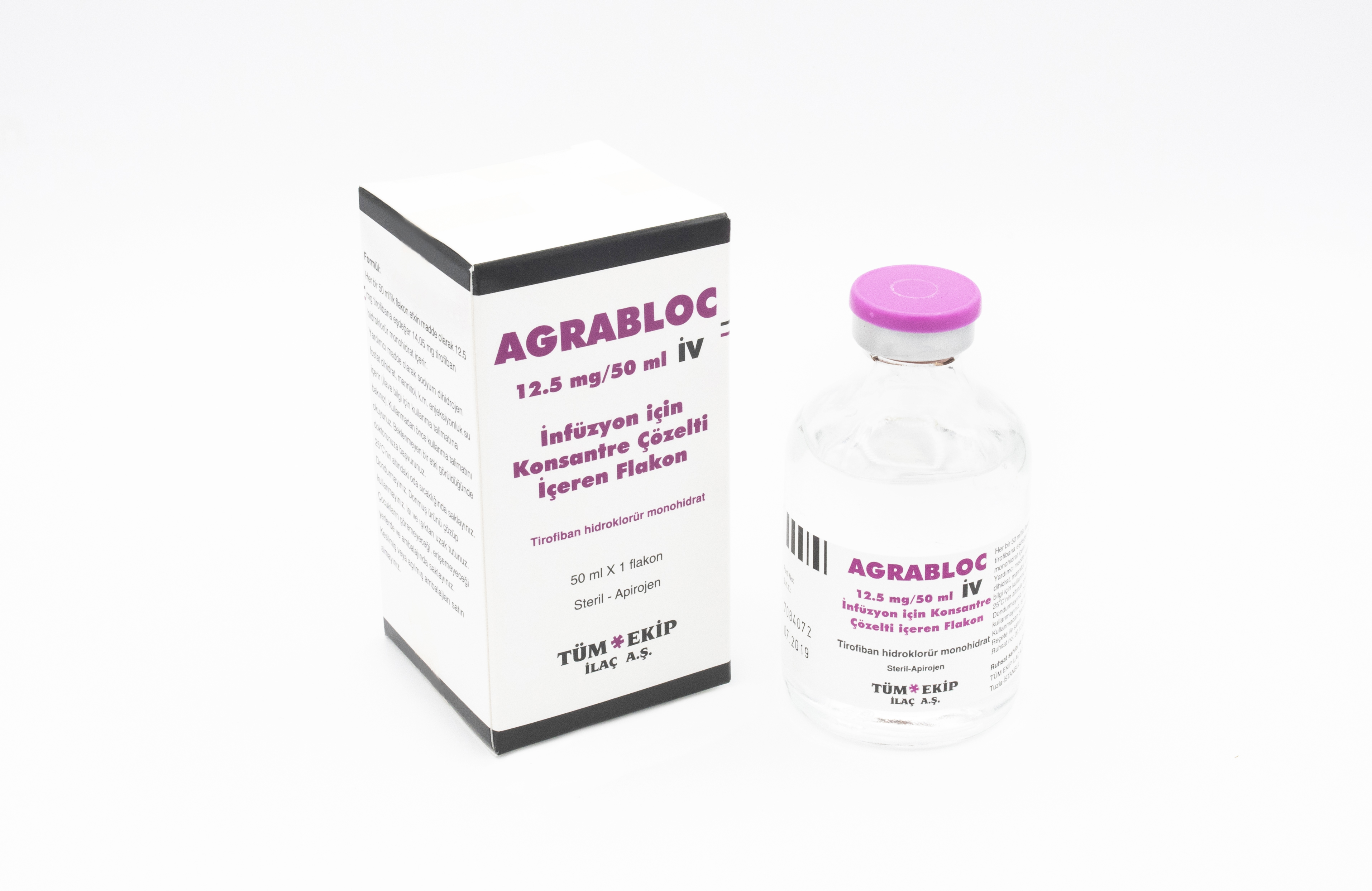 AGRABLOC 12,5 MG/50 ML (TIROFIBAN HCl Monohydrate)