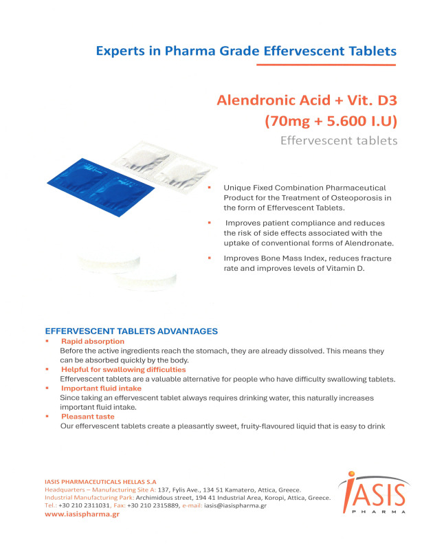 Alendronic Acid + Vit. D3 (70mg + 5.600 I.U)