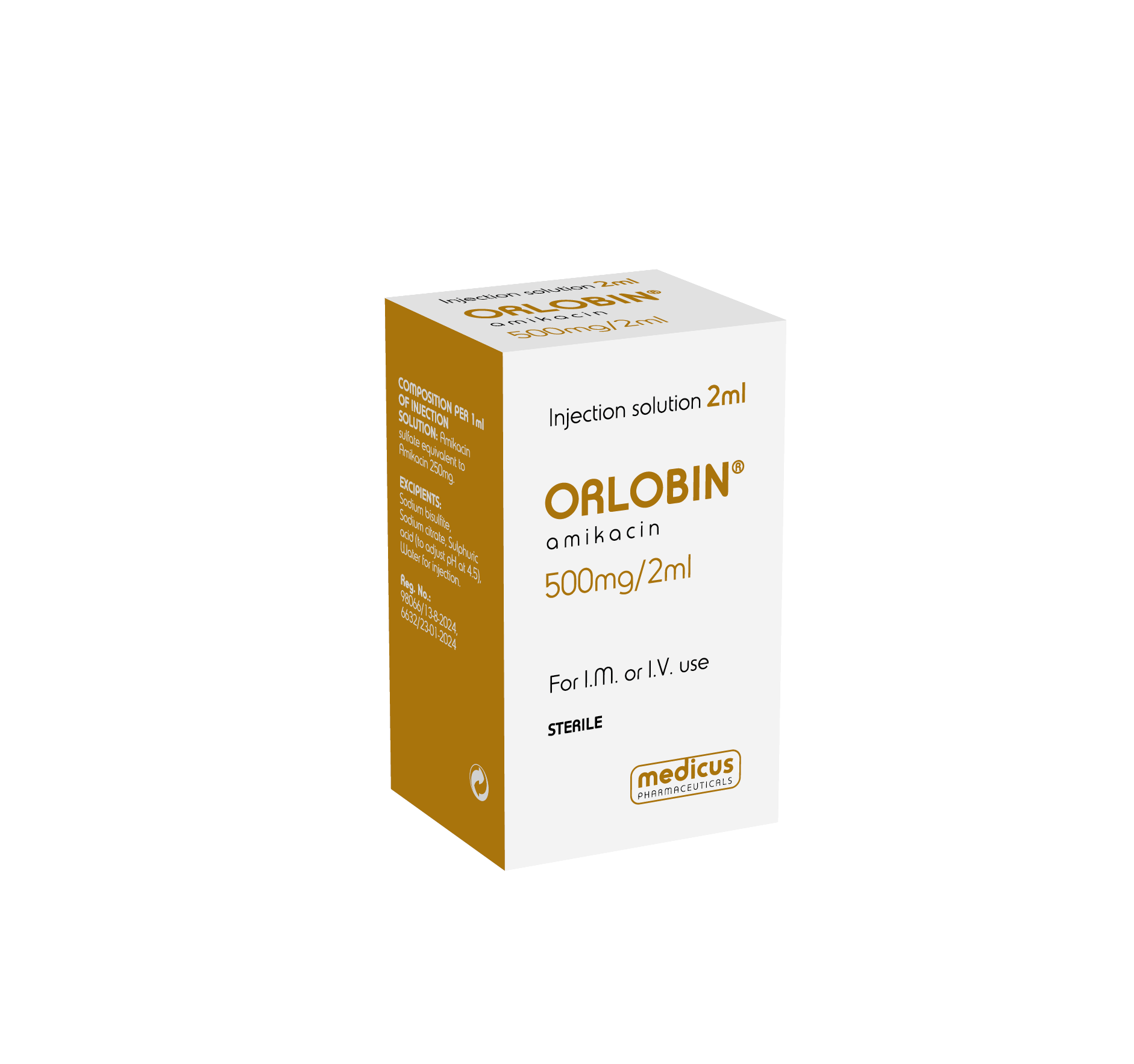 Amikacin sulfate (Orlobin) Solution for injection 500 mg/2ml