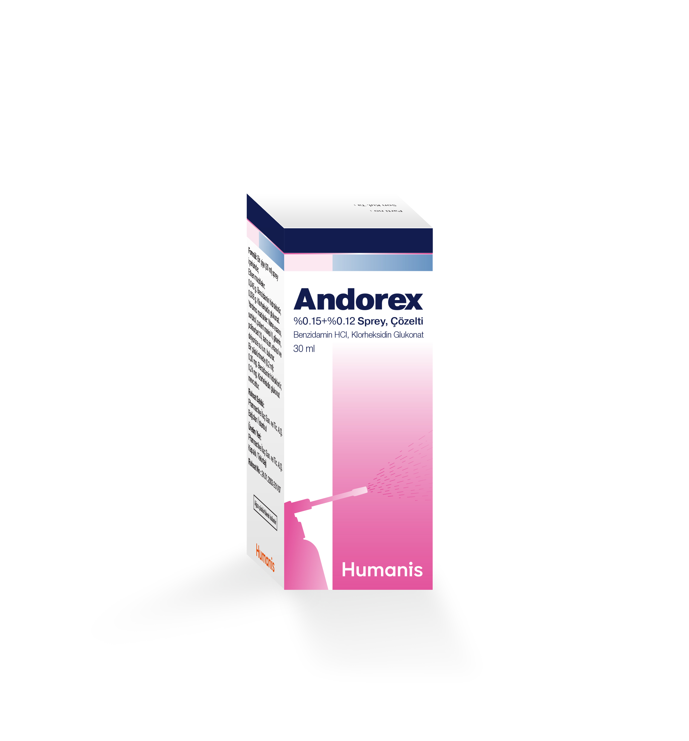 ANDOREX THROAT SPRAY (benzydamine + chlorhexidine)