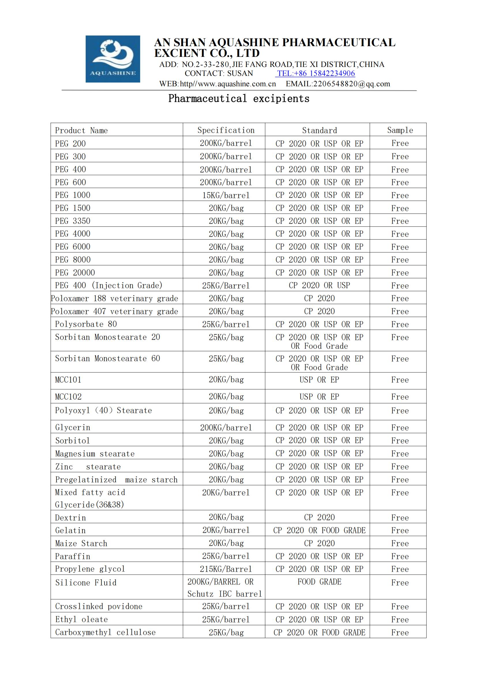 Best-Selling Export Supplier Competitive Price Polyethylene Glycol/Peg 6000 2