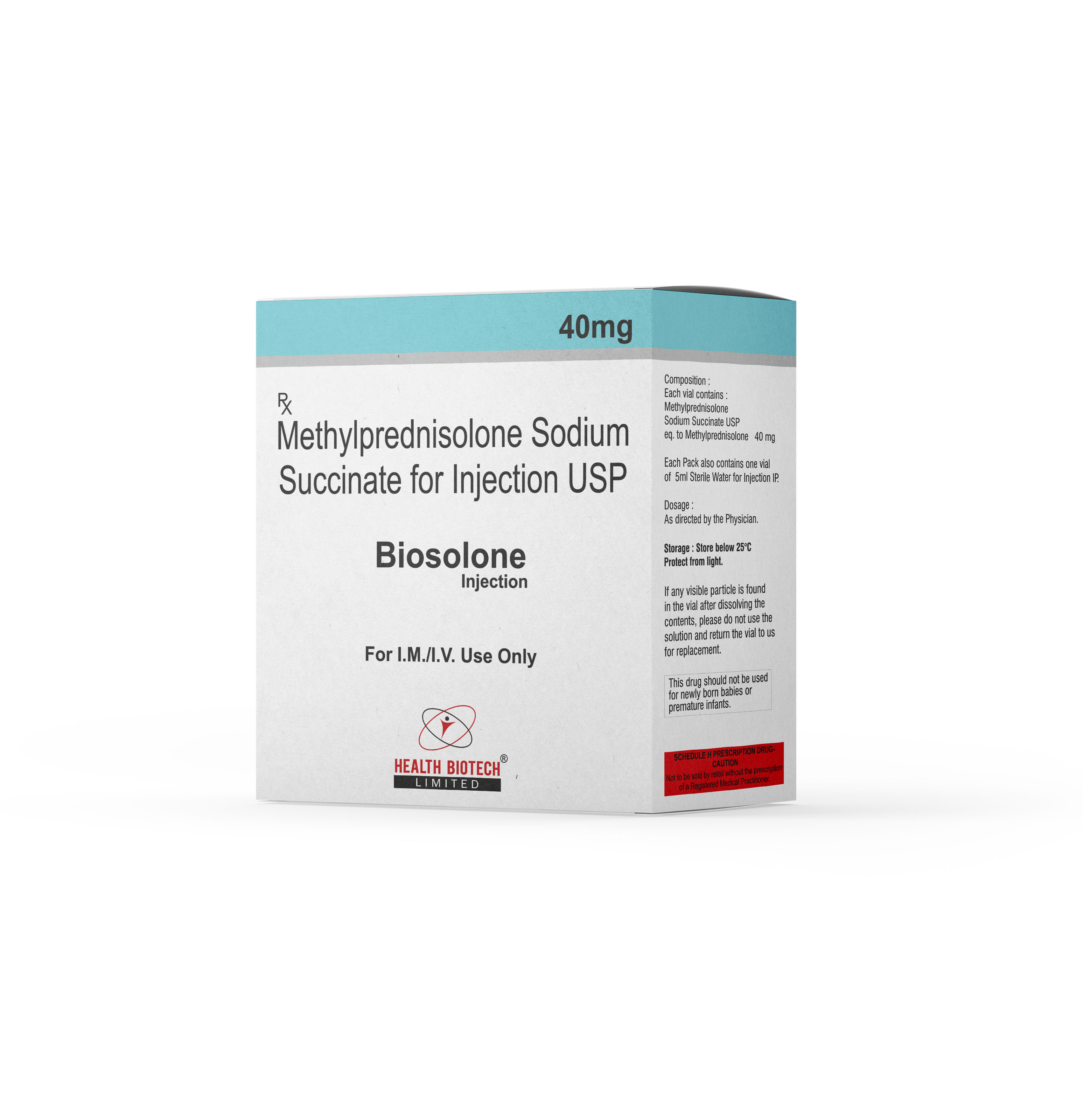 BIOSOLONE - METHYLPREDNISOLONE SODIUM SUCCINATE FOR INJECTION USP 40MG 2