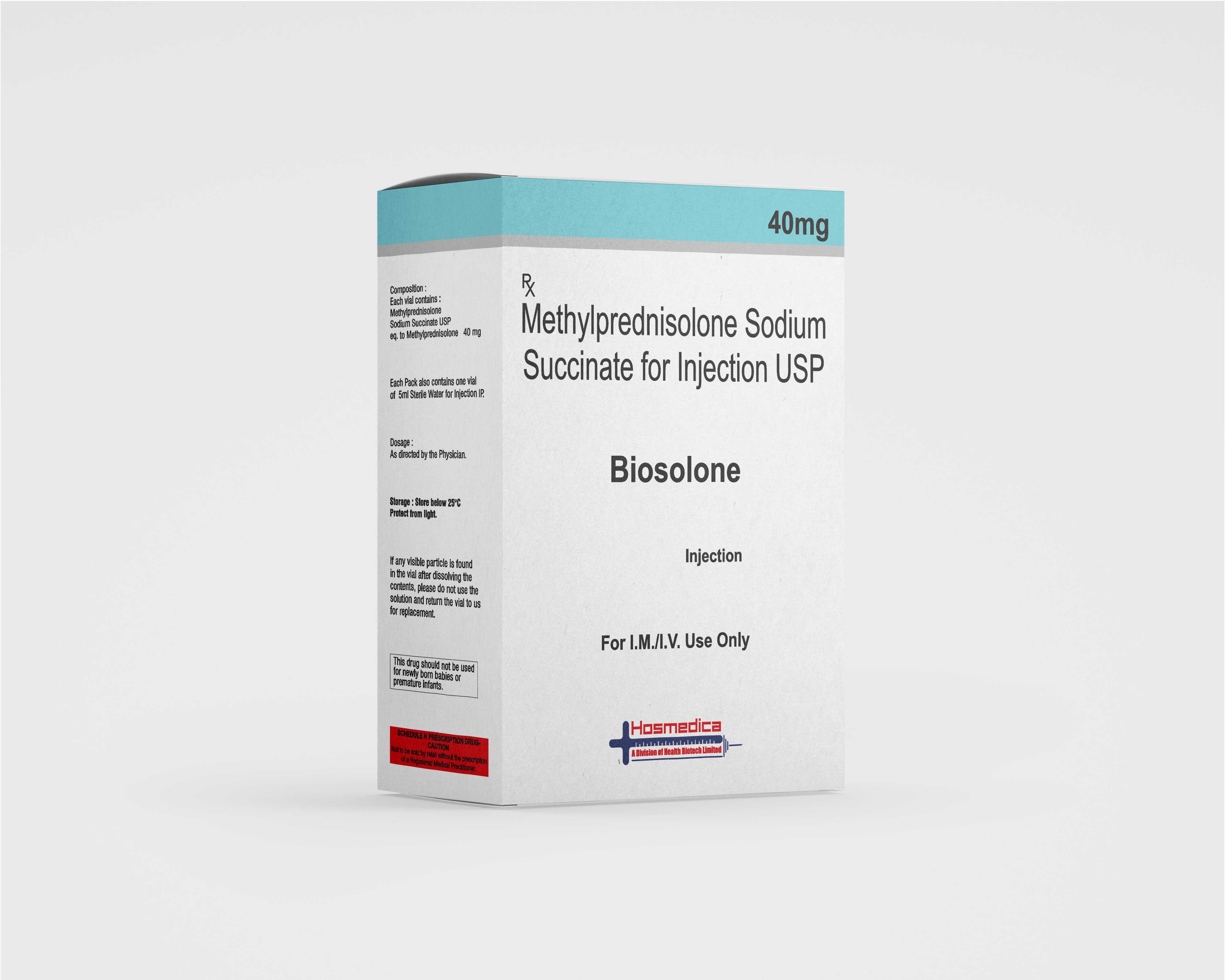 BIOSOLONE - METHYLPREDNISOLONE SODIUM SUCCINATE FOR INJECTION USP 40MG 1