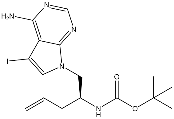 Carbamic acid, N-[(1S)-1-[(4-amino-5-iodo-7H-pyrrolo[2,3-d]pyrimidin-7-yl)methyl]-3-buten-1-yl]-, 1,1-dimethylethyl ester