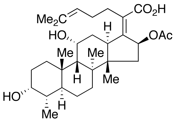 CAS No :  6990-06-3, Fusidic Acid - API, (3α,4α,8α,9β,11α,13α,147β,167β,17Z)-16-(Acetyloxy)-3,11-dihydroxy-29-nordammara-17(20),24-dien-21-oic Acid, Flucidin