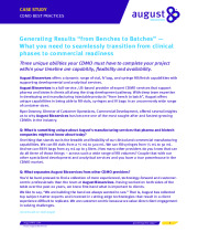 CDMO Best Practices from Benches to Batches - How to Transition from Clinical to Commercial Readiness