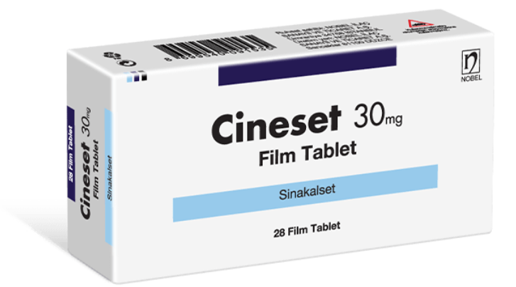 Cineset (Cinacalcet HCI) 30 mg, 60 mg, 90 mg Film Coated Tablet