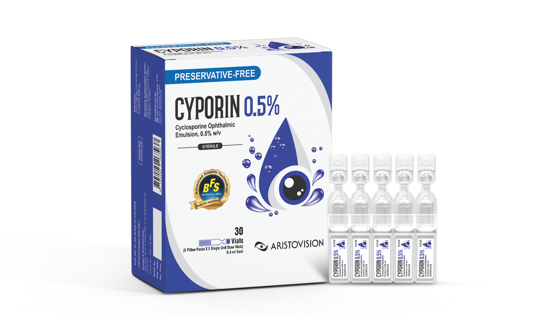 Cyporin 0.5% Ophthalmic Emulsion 30x0.4ml (SUD)
