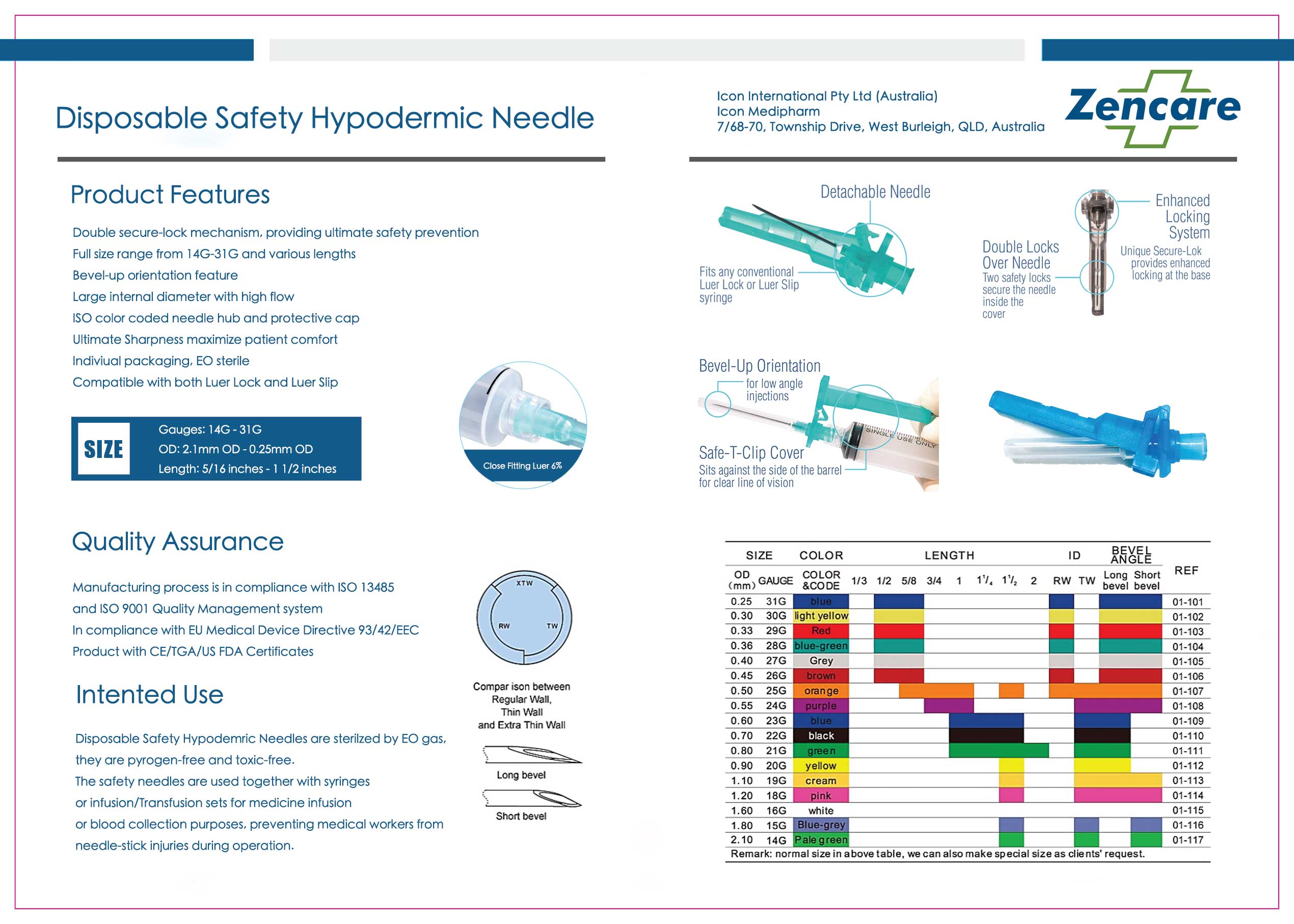 Disposable Safety Hypodermic Needle