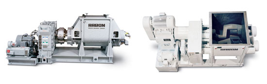 Double arm mixer extruders