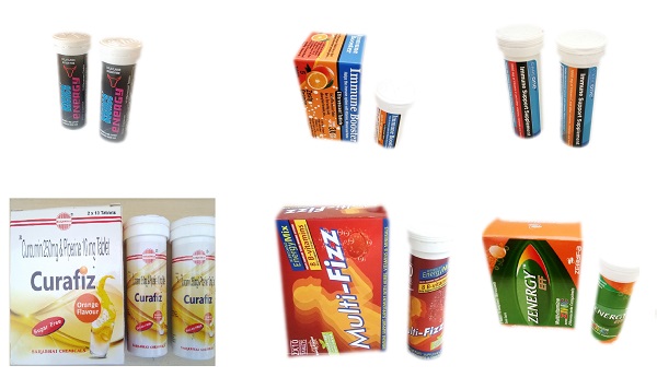 Effervescent Tablets & Sachets - Acetylcysteine, Multivitamins with minerals, Vitamin range 2
