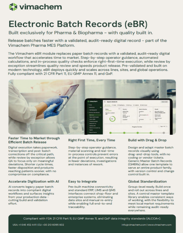 Electronic Batch Records (EBR) For Pharma And Biopharma