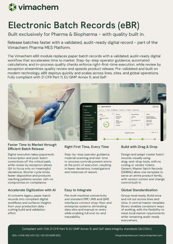 Electronic Batch Records (EBR) For Pharma And Biopharma 1
