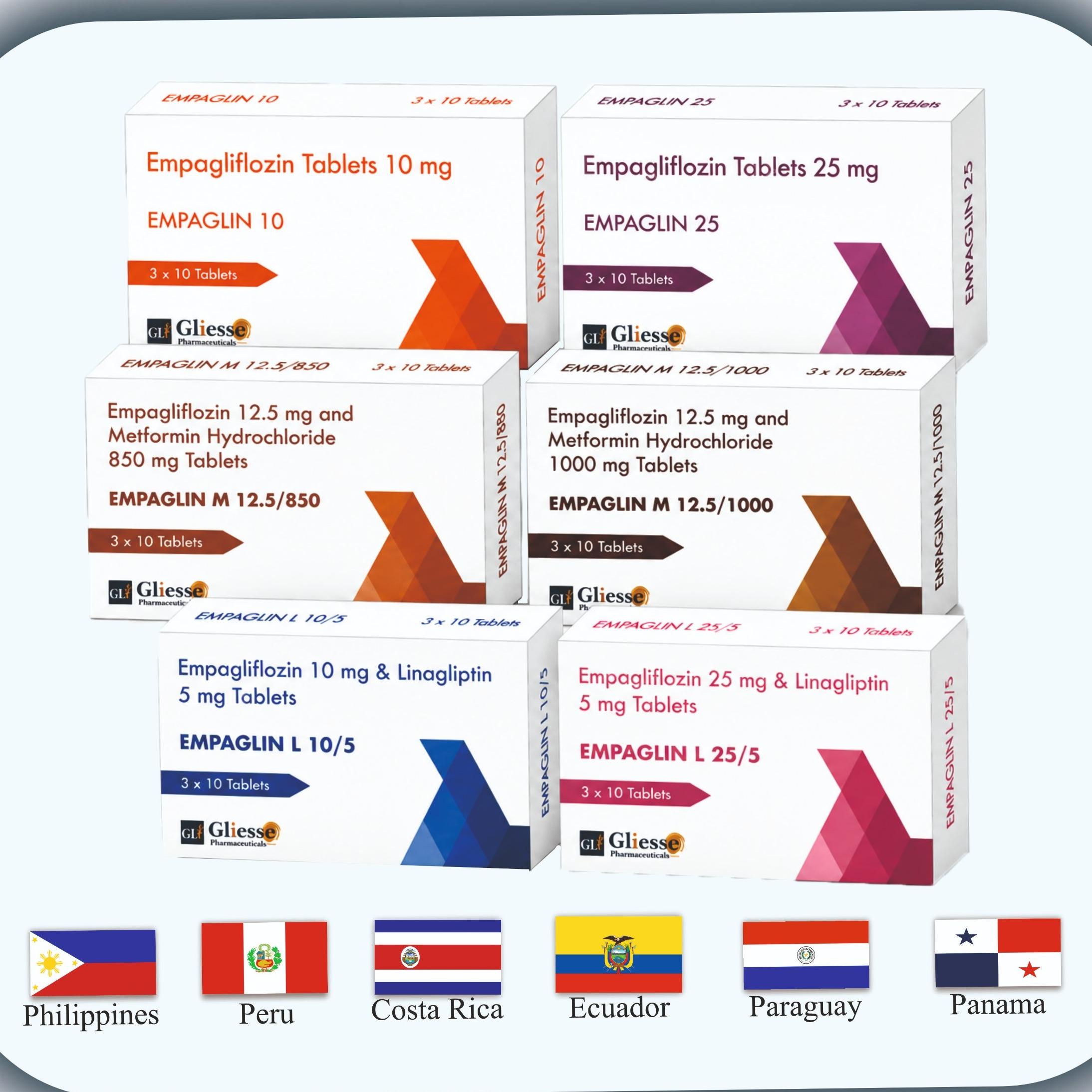 Empagliflozin 10mg ,25 mg along with all combination