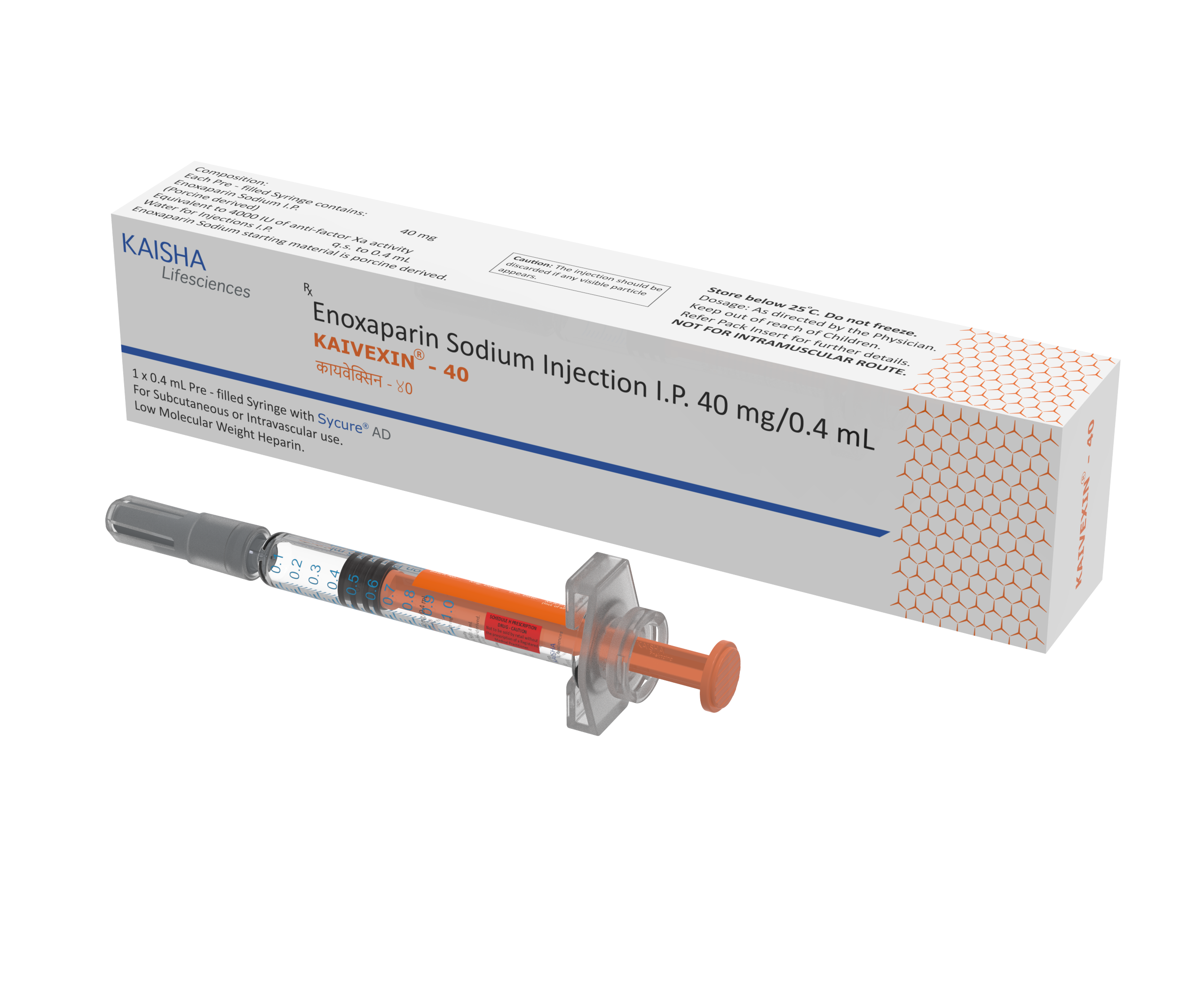 Enoxaparin Sodium Injection Pre Filled Syringe with Sycure AD (20mg/0.2mL, 40mg/0.4mL, 60mg/0.6mL, 80mg/0.8mL) 2