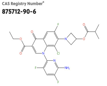 Ethyl 1-(6-amino-3,5-difluoro-2-pyridinyl)-8-chloro-6-fluoro-1,4-dihydro-7-[3-(2-methyl-1-oxopropoxy)-1-azetidinyl]-4-oxo-3-quinolinecarboxylate