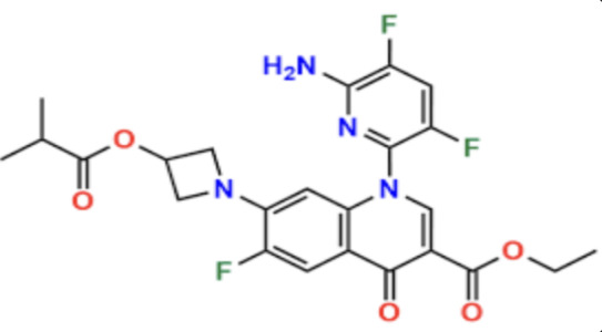 Ethyl 1-(6-amino-3,5-difluoropyridin-2-yl)-6-fluoro-7-[3-(isobutyryloxy)azetidin-1-yl]-4-oxo-1,4-dihydroquinoline-3-carboxylate