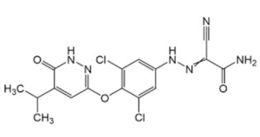 Ethyl 4-cyano-4-(2-(3,5-dichloro-4-((5-isopropyl-6-oxo-1,6-dihydropyridazin-3-yl)oxy)phenyl)hydrazinyl)-3-oxobutanoate