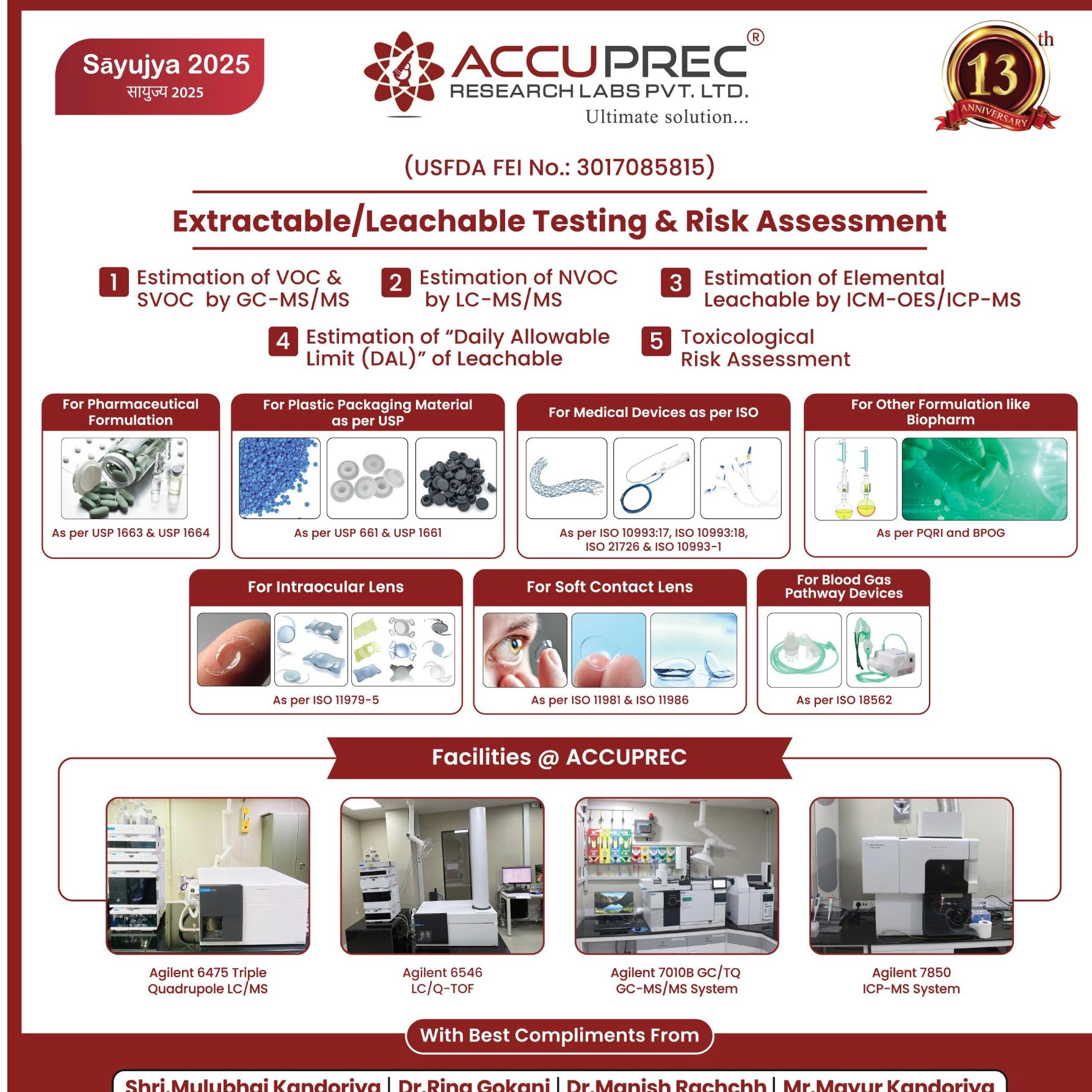 Extractable & Leachable Testing & TRA